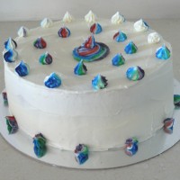 Rainbow Swirls Buttercream Icing Cake